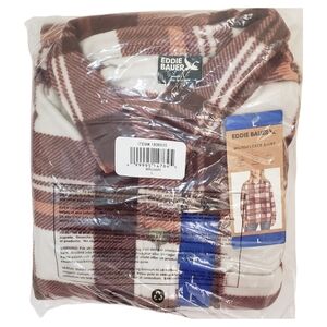 Eddie Bauer Women's Microfleece Button-Up Shirt Brown (Mahogany) NWT
